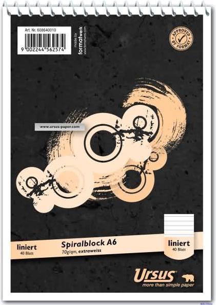 Image du produit Ursus Bloc à spirales (A6, À rayures)