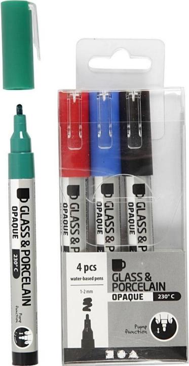 Produktbild Creativ Company Porzellanmarker und Glasmarker 4 Stück (Mehrfarbig, 2 mm, 4 x)
