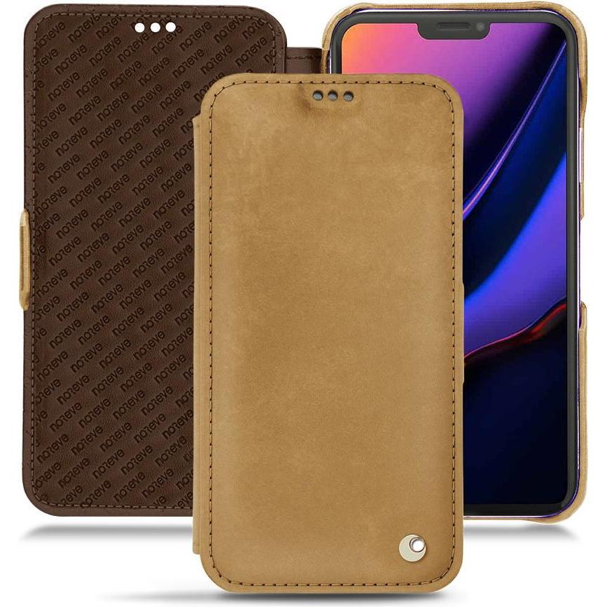 Noreve Lederschutzhülle horizontal (Apple iPhone 11 Pro), Smartphone Hülle, Braun