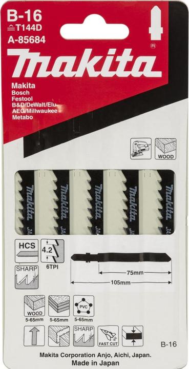 Image du produit Makita Lame de scie sauteuse B-16 A-85684 5