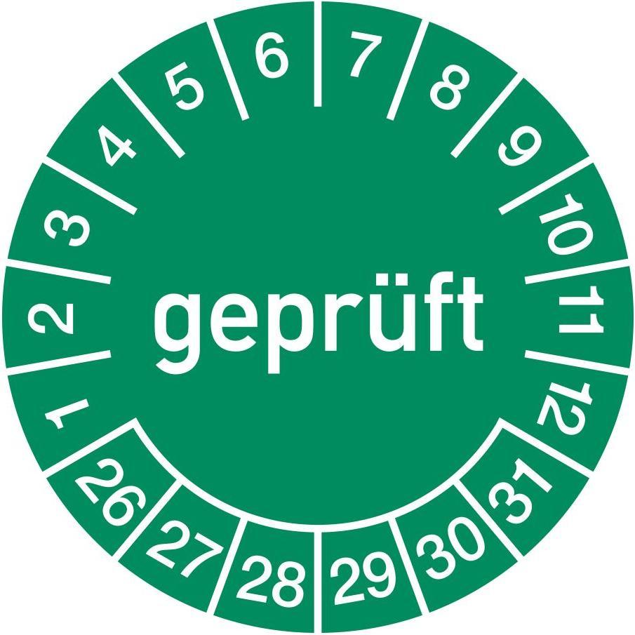 Moedel Mehrjahresprüfplakette Ø 30 mm geprüft 2026 - 2031 Folie (106727)