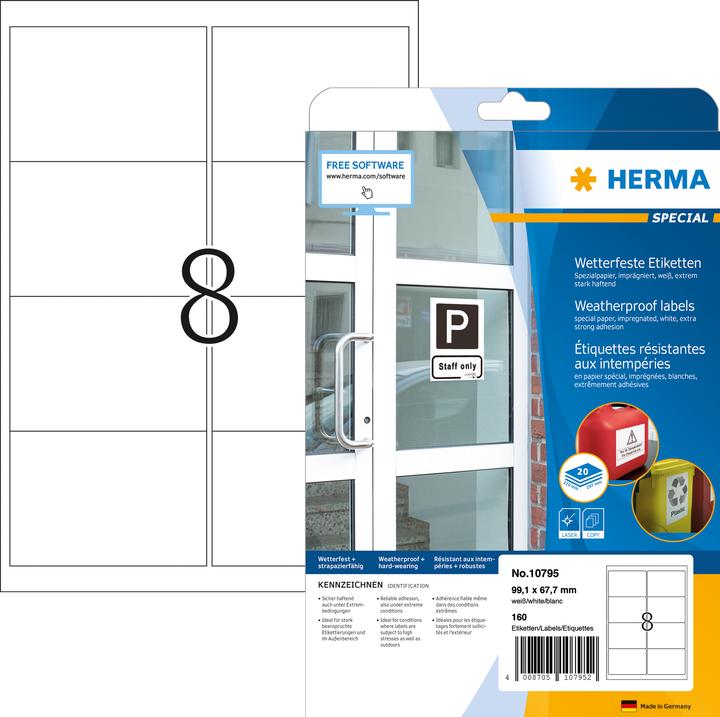 Actual product image HERMA Weatherproof labels A4