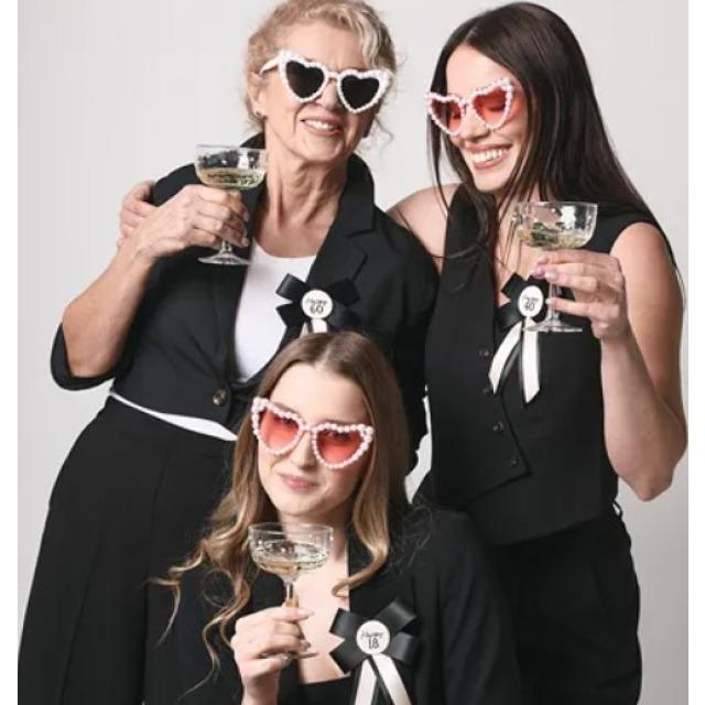 Thumbnail - Partydeco Herzförmige Brille mit Perlen - rosa