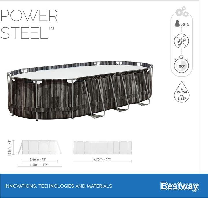 Immagine prodotto Bestway Power Steel Pool (610 x 360 x 120 cm)