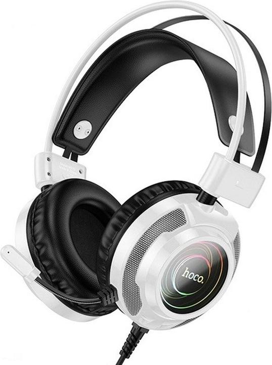 Image du produit Hoco Wired headphones wire headphones USB A + Jack 3,5 mm with microphone gaming W110 2 m white (Filaire)