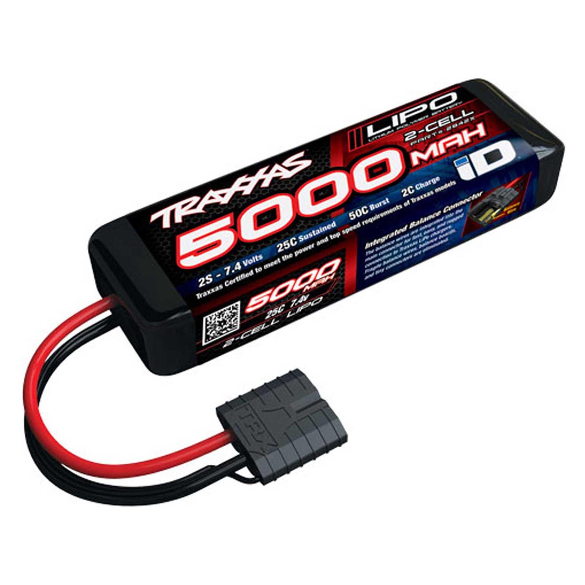 Traxxas LiPo Pack 5000mAh 7,4V 2-Zellen 25C LIPO mit iD-Stecker (7.40 V, 5000 mAh)