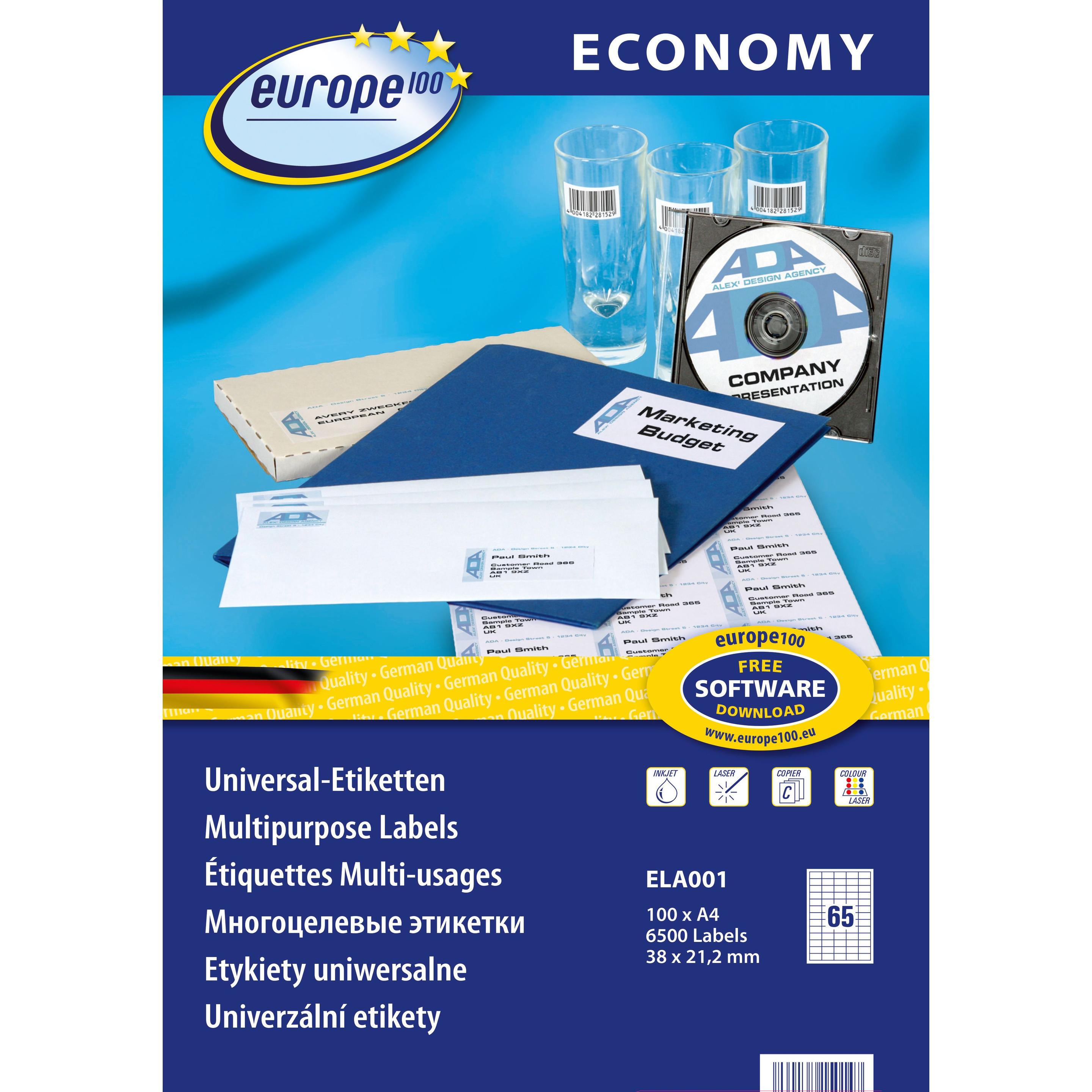 Thumbnail - Avery Dennison, Etiketten, ELA001 Druckeretikett Selbstklebendes Druckeretikett