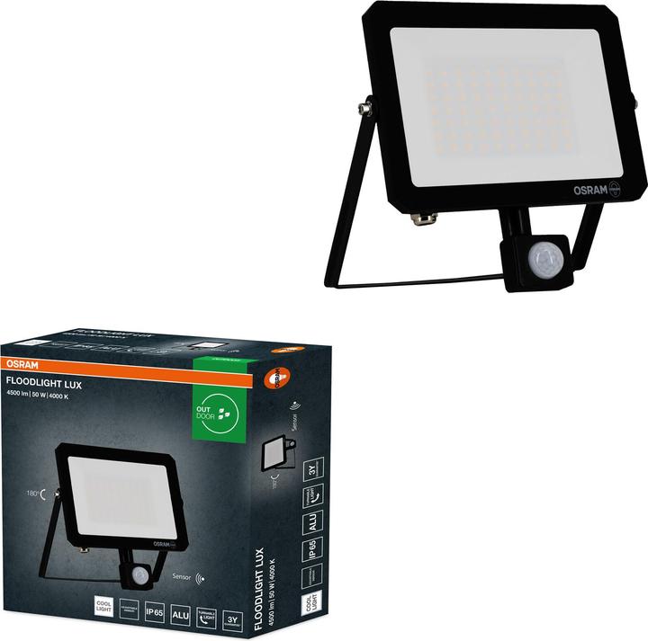 Actual product image Osram LED-Fluter mit Sensor, 50W, 4500lm, 4000K, 105°, IP65, neutralweiss (4500 lm, IP65)