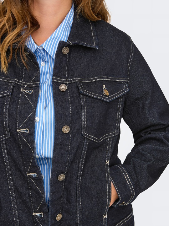 Produktbild Only Fly-Away Kragen Ärmelbündchen mit Knopf Jacke Jeansjacke (48)