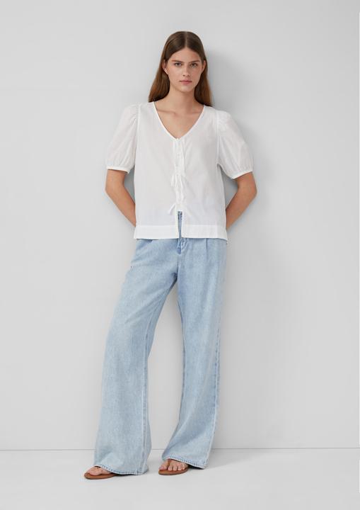 Immagine prodotto s.Oliver Bluse Baumwollbluse mit V-Ausschnitt und Puffärmeln (46)
