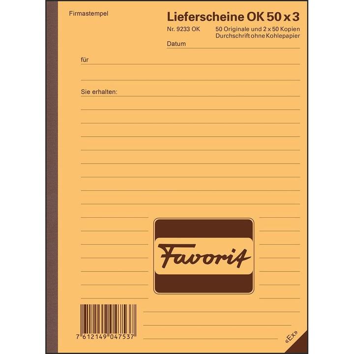 Produktbild Favorit Durchschreibebuch Lieferscheine mit Selbstdurchschreibepapier (150 x)