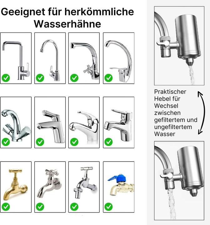 Image du produit Hermex Filtre pour robinet de cuisine Filtre pour robinet de cuisine Purificateur d'eau du robinet