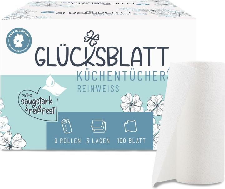 Produktbild Glücksblatt Küchentücher Box Reinweiss XXL (9x)