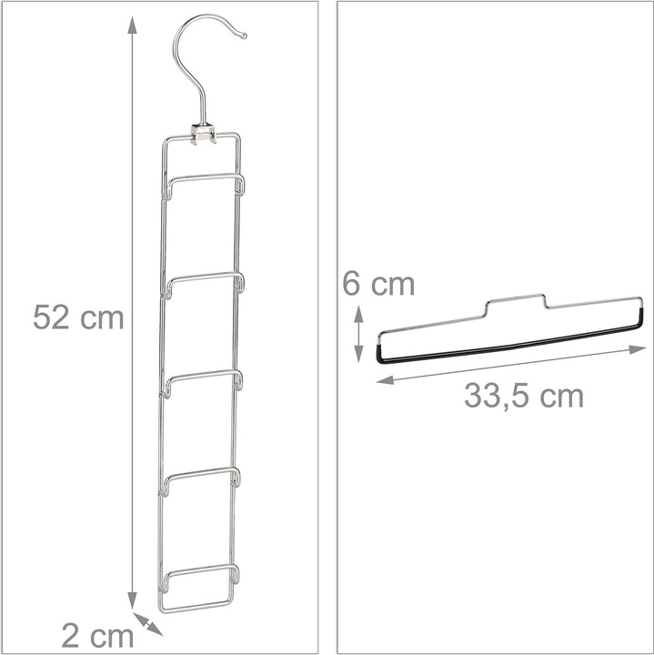 Actual product image Relaxdays Multi Pants Hanger Set of 3, 15 Trousers (3 x)