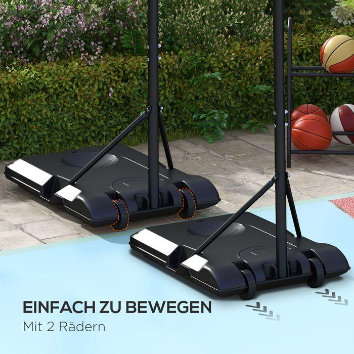 Actual product image Swisshandel24 Basketballkorb Outdoor mit Ständer, 179-209 cm höhenverstellbar, Schwarz