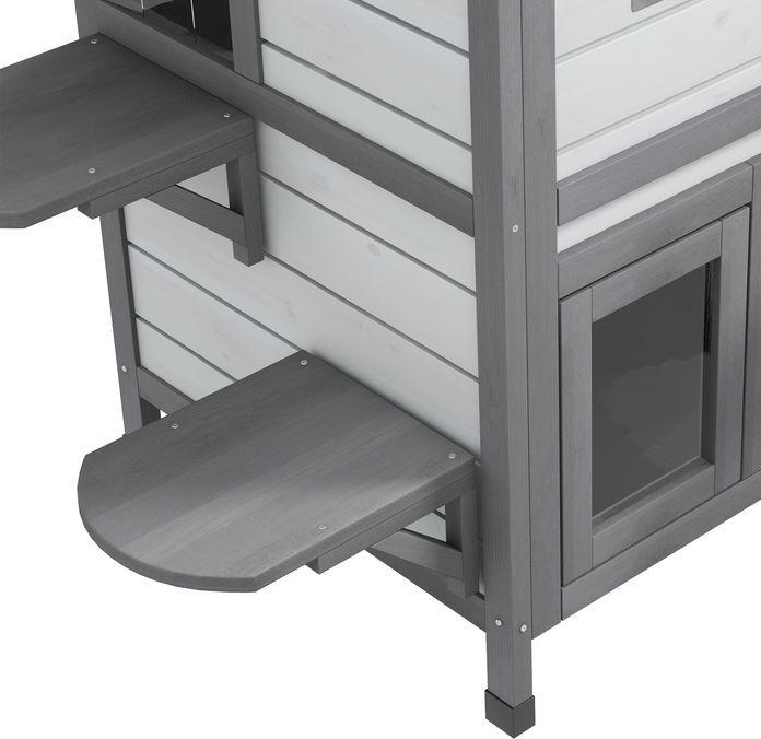 Immagine prodotto Swisshandel24 Casetta per gatti Casetta per gatti, 2 piani, resistente alle intemperie, 78,1cmx55,2cmx90,8cm (Gatto)