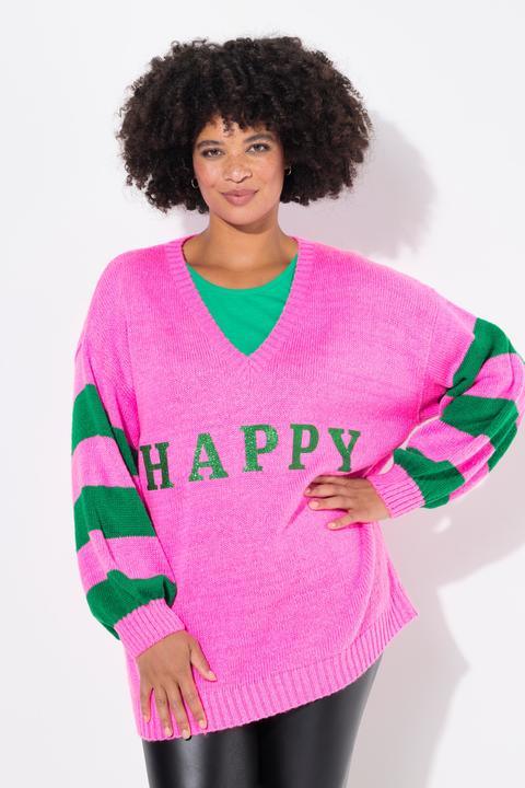 Produktbild Angel of Style Pullover, oversized, HAPPY, Ringel-Ärmel (50, 52)