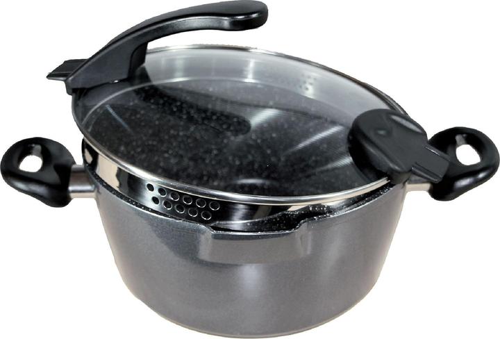 Produktbild Stoneline FUTURE Kochtopf 28 cm, mit Siebglasdeckel (Kochtopf, Aluminiumguss)