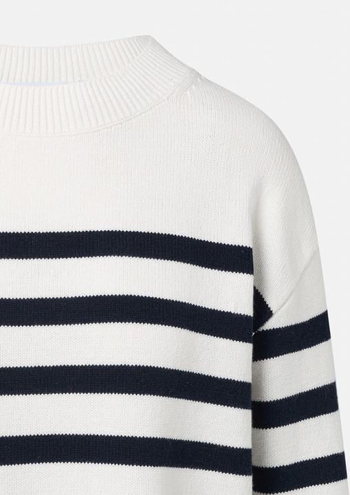 Actual product image Comma Strickpullover Verkürzter Streifen-Pullover mit Rippblende und Kontrast-Details (32)