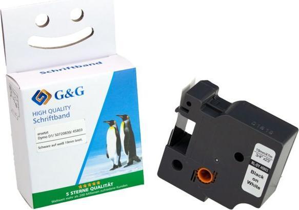 Image du produit Ruban 10286 Compatible remplace DYMO 45013, S0720530 Couleur du ruban : blanc (1.20 cm, Blanc)