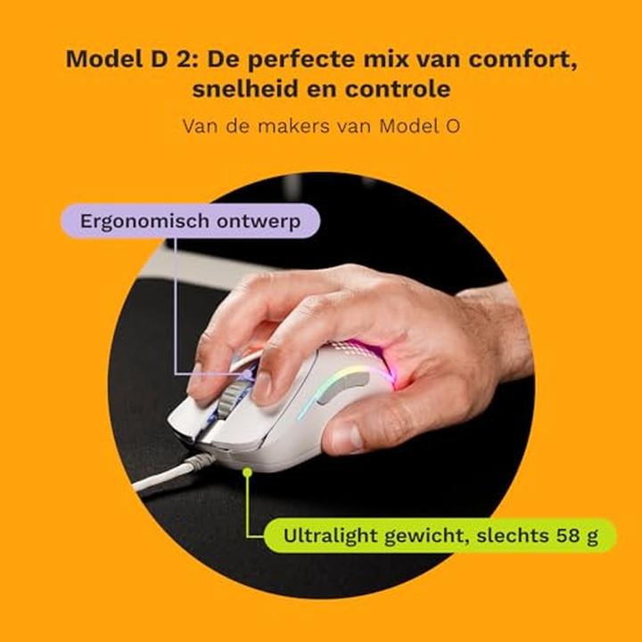 Actual product image Glorious PC Gaming Race Glorious Model D 2 gaming mouse - white (Cable)