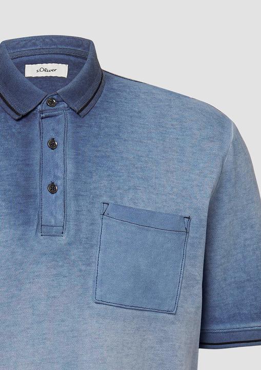 Produktbild S.Oliver Polo-Shirt Piqué-Poloshirt mit Waschung und Brusttasche (XL)