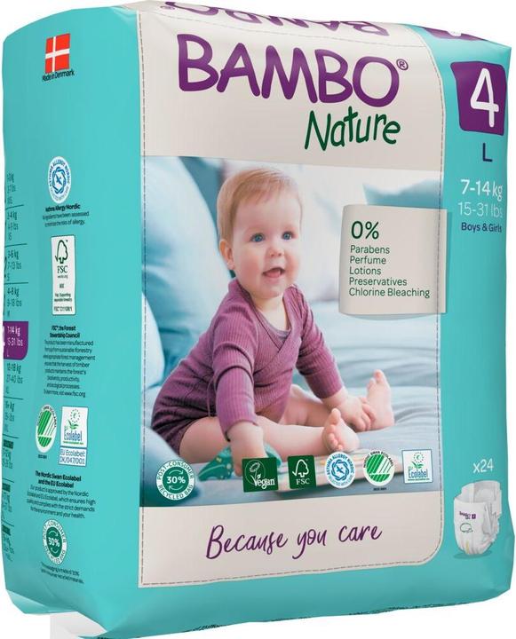 Produktbild Bambo Biowindeln Maxi (Gr. 4, Tragepack, 24 Stk.)