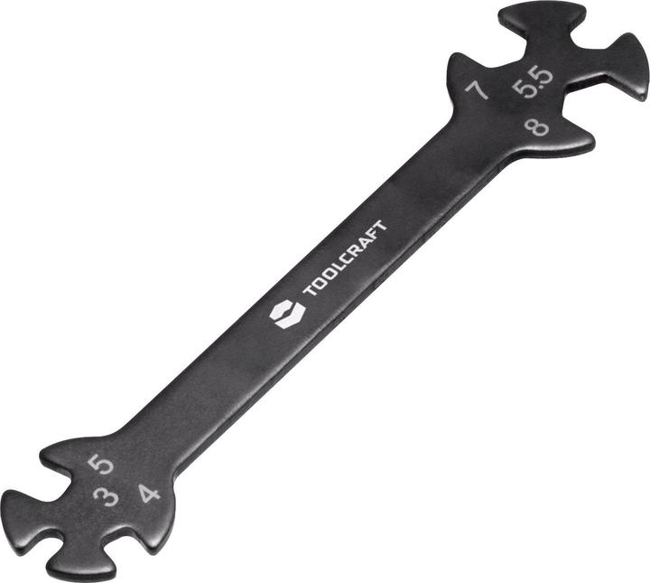 Toolcraft Clé à outils spéciale 6 en 1 pour tendeurs et écrous (3 mm, 4 mm, 5 mm, 5,5 mm, 7 mm, 8 mm)