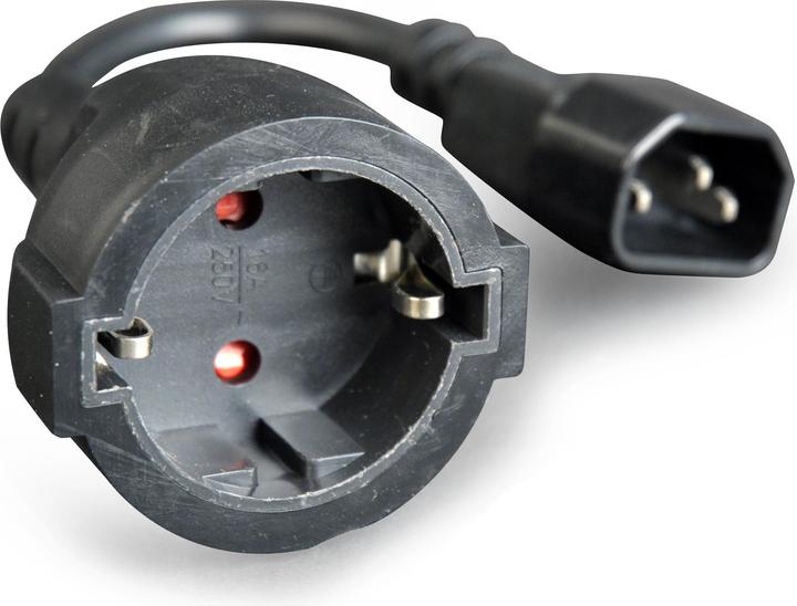 Actual product image Gembird power adapter cord C14 male -> schuko female (0.15 m, CEE 7/4)