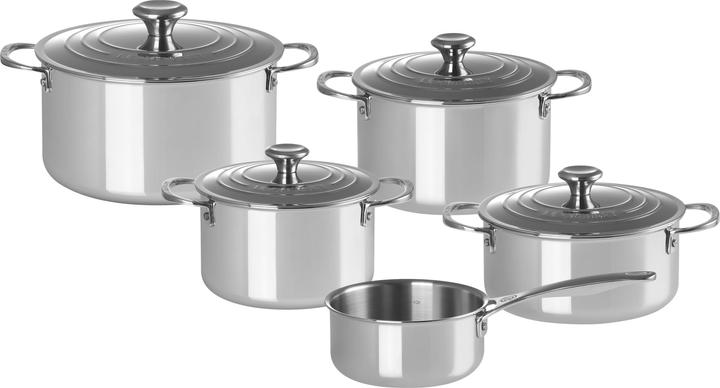 Actual product image Le Creuset 3-Ply Plus 5pcs. pot set (Pan set + pot set, Stainless steel)
