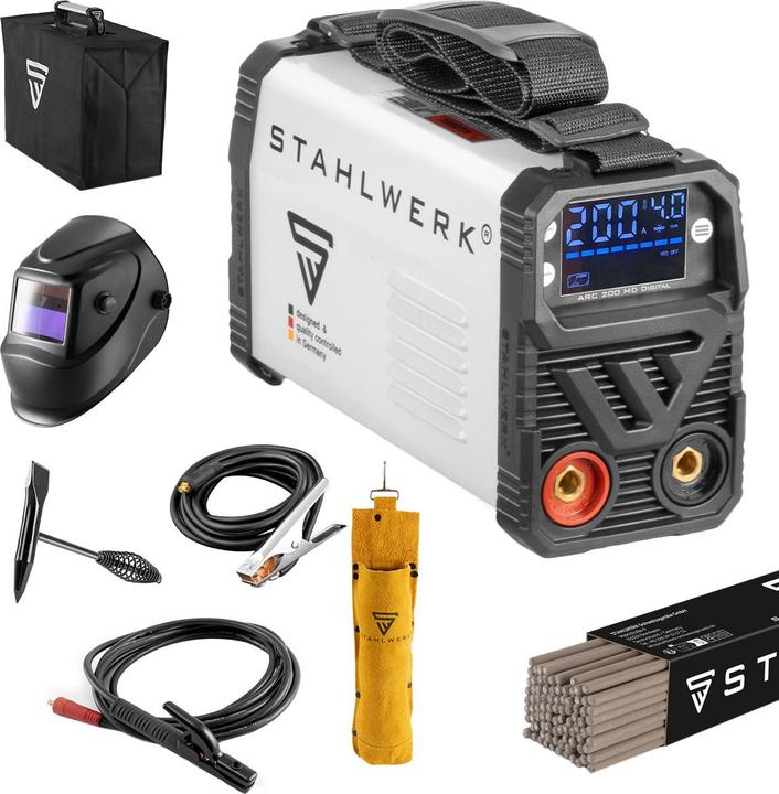 Stahlwerk Welding machine ARC 200 MD Digital fully equipped - Inverter 200 Ampere