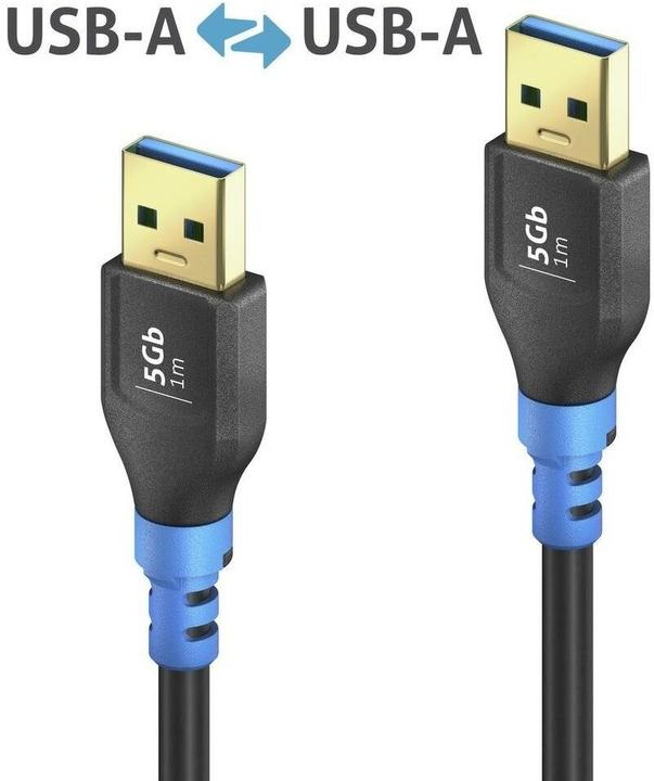 Purelink USB-A>A Kabel 0,3m (0.30 m, USB 3.2 Gen 1, 15 W)
