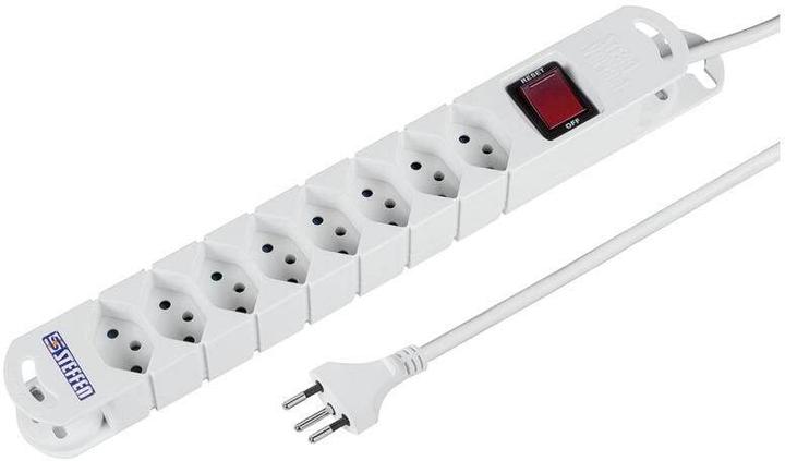 Produktbild Steffen Steckdosenleiste TIDE 8xT13 3m mit Schalter und Haftmagnete ws (8 x, Typ 13, 3 m)