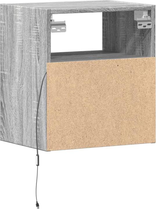 Image du produit vidaXL Armoire TV Armoire murale Lowboard Suspendu avec éclairage LED Gris Sonoma