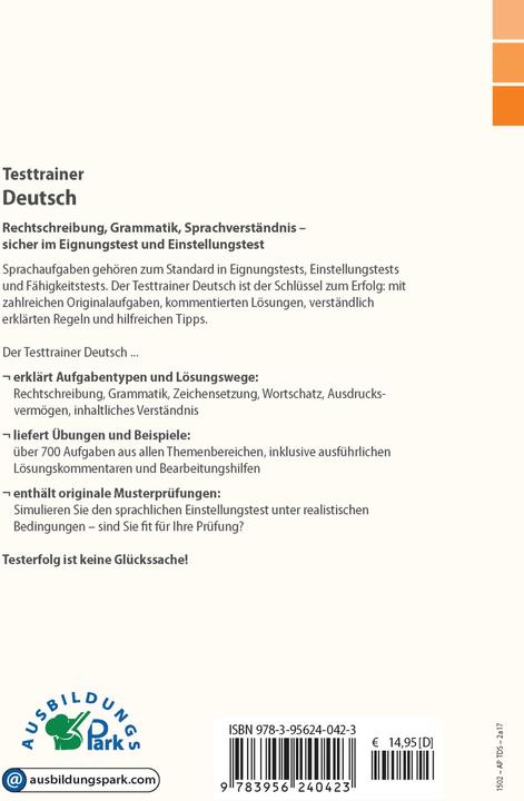 Produktbild Testtrainer Deutsch (Deutsch, Kurt Guth, Marcus Mery, Marianne Macheroux, 2024)