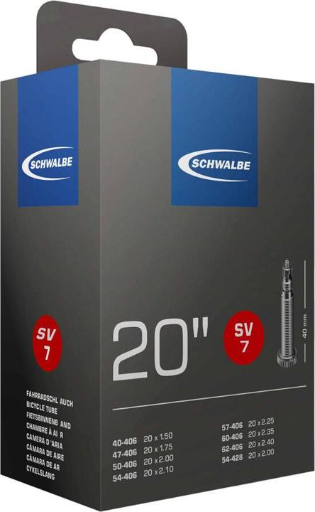 Actual product image Schwalbe No. 7 - Tube 20 inch (Dunlop (DV), Presta (SV), Schrader (AV), 20")