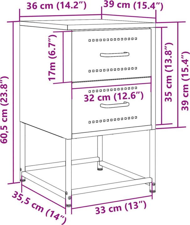 Actual product image vidaXL Nachttisch (36 x 39 x 60.50 cm)