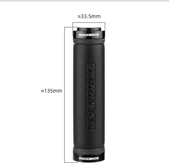Actual product image Rockbros 40210003001 microfibre bicycle handlebar grips - black