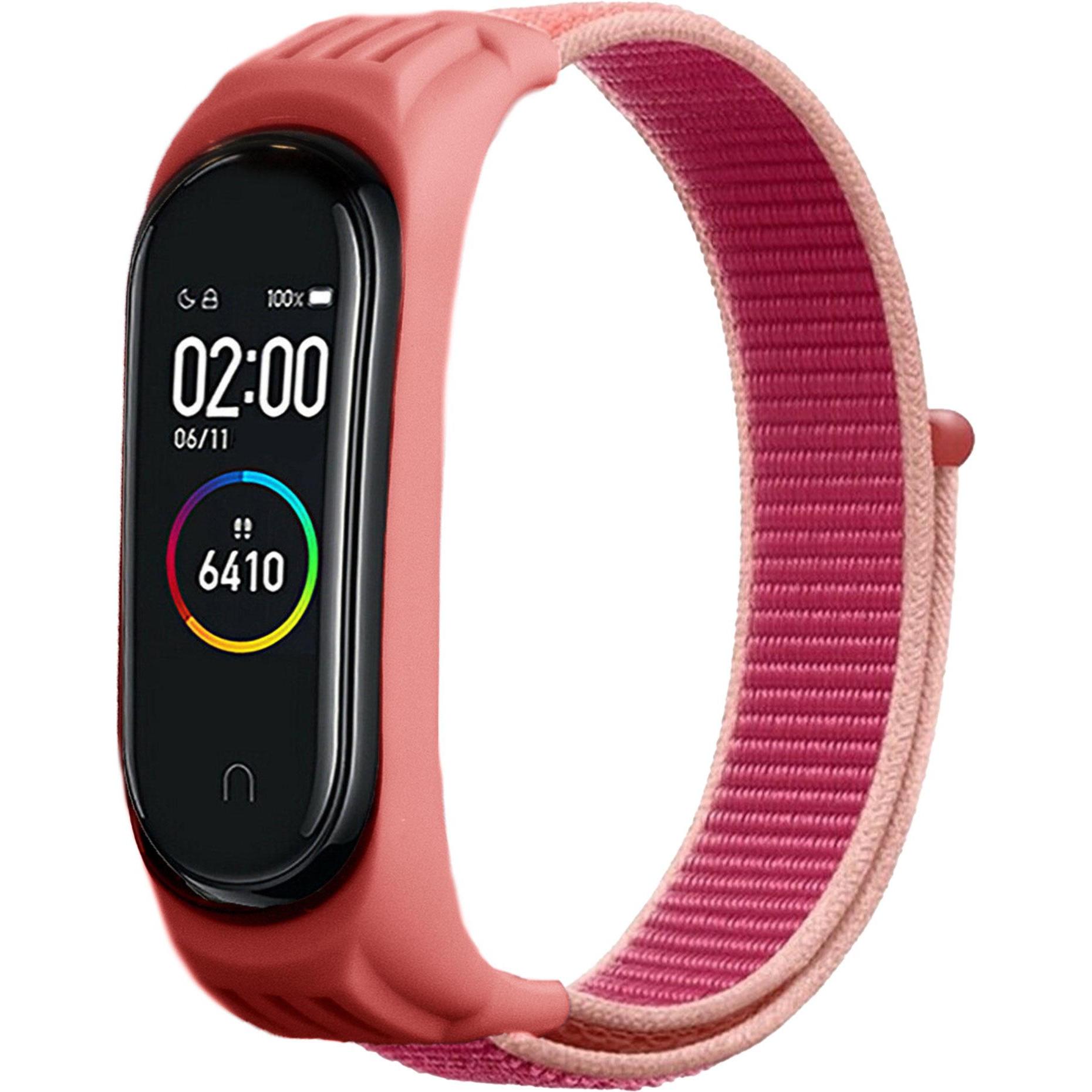 Strap-it Armband (Nylon, Mi Band 6), Uhrenarmband, Rot