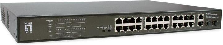 Actual product image LevelOne Switch 28x FE FGP-2831 2xGE 2xGSFP 802.3xPoE (28 ports)