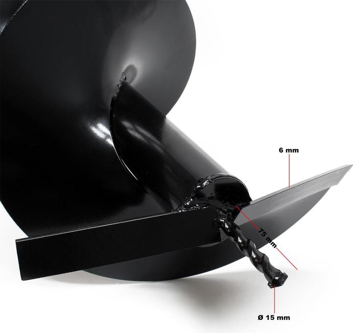 Image du produit Wiltec Vis sans fin de remplacement Pièce de rechange 250mm Perceuse de sol Tarière creuse