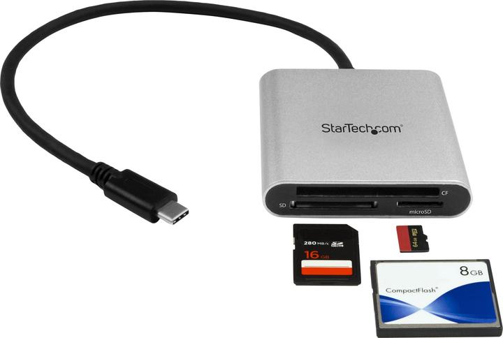 Image du produit StarTech Lecteur de cartes USB 3.0 avec USB-C - Lecteur de cartes mémoire SD, MicroSD, CompactFlash avec (USB-C)