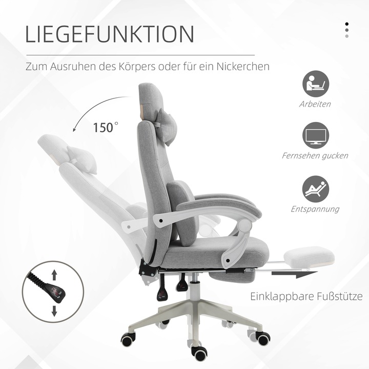 Produktbild Vinsetto Drehstuhl mit Fussstütze