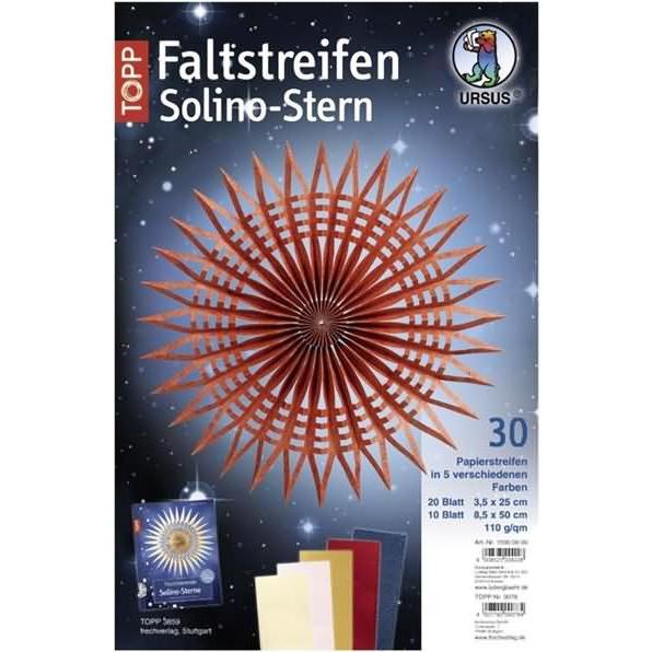 Thumbnail - Ursus Faltstreifen Solinostern 110g/qm 35x250mm / 85x500mm 30 Streifen farbig sortiert