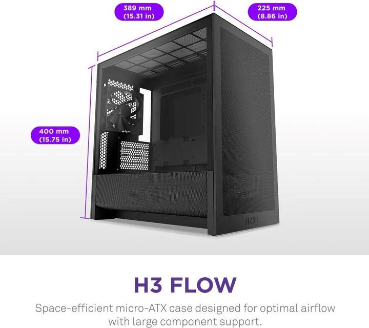 Actual product image NZXT H3 Flow (mATX, Mini-ITX)