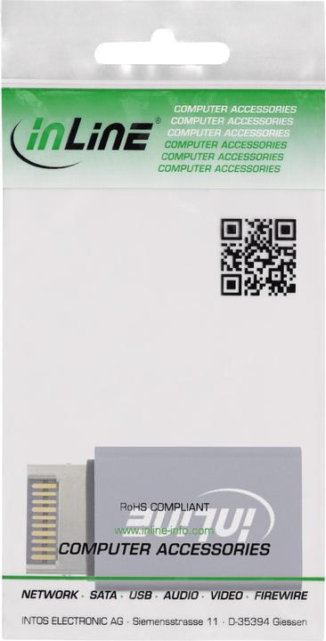 Produktbild InLine USB 3.2 Adapter, intern USB-E Frontpanel Stecker zu USB-A Buchse (USB, 28 cm)