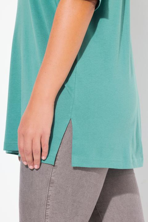 Actual product image Ulla Popken Basic Round Neck Short Sleeve Relaxed Fit Tee (46, 48)