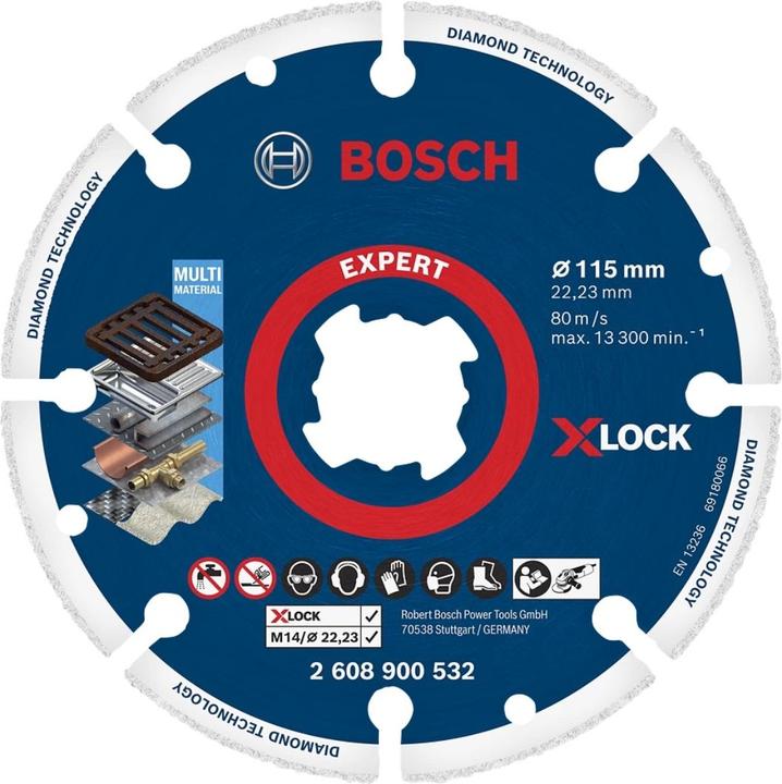 Actual product image Bosch Professional Zubehör Cutting and grinding disc Diamond cutting disc X LOCK Best for Metal 115 x 22.23 mm diameter 1 pc.