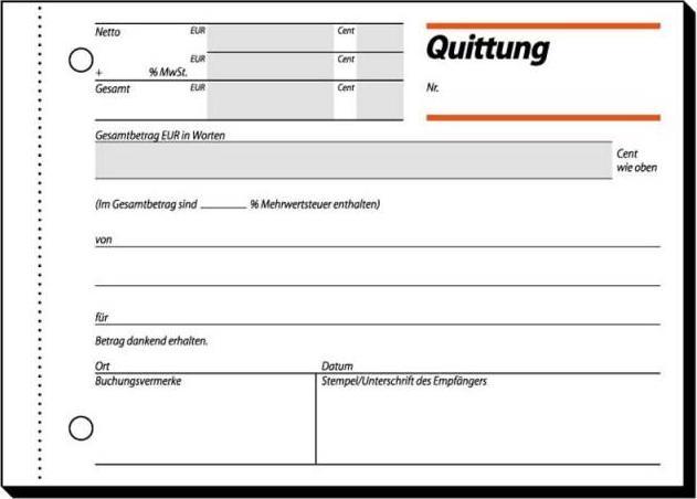 Produktbild Sigel Quittungsblock DIN A6 quer nicht selbstdurchschreibend 50 Bl. (50x)