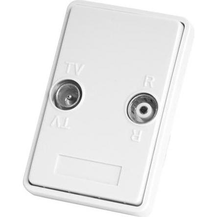 DKT, Steckdose, Antenneudtag slutdåse R/TV FREJA T0B hvid